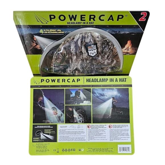 Realtree Edge Power Cap with LED Headlights 2-Pack Camouflage And Black, Stretch - Picture 2 of 4